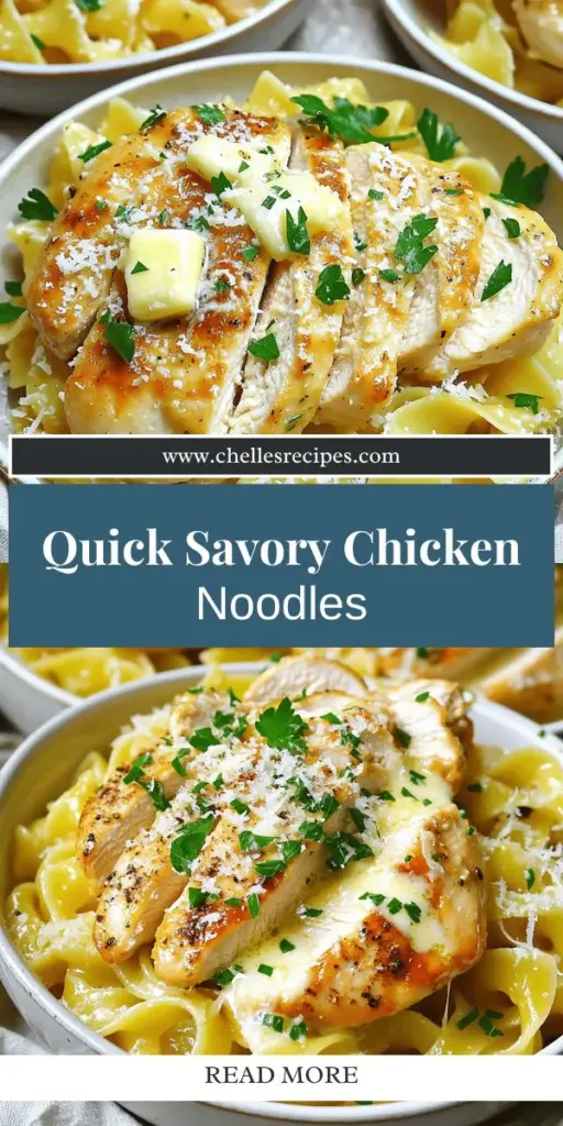 Satisfy your dinner cravings with this Savory Chicken with Buttered Noodles recipe! This quick and easy meal features juicy chicken breasts paired with creamy, flavorful noodles, perfect for busy weeknights. With simple ingredients and straightforward steps, you can create a delicious dish that your whole family will love. Ready to elevate your dinner game? Click through now for the full recipe and impress everyone at the table!