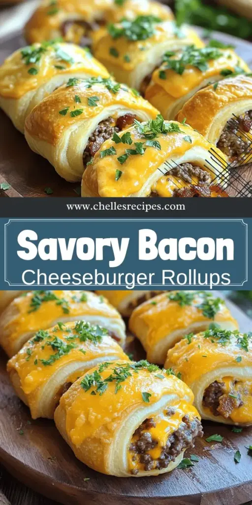 Satisfy your cravings with Garlic Butter Bacon Cheeseburger Rollups—an easy and delicious dish that everyone will love! Combining the savory flavors of bacon, juicy beef, and melty cheese, these rollups are perfect for gatherings or family dinners. Customize them to suit any taste, and serve them with your favorite dipping sauces for a fun twist. Click through to discover the full recipe and tips for perfecting this crowd-pleaser!