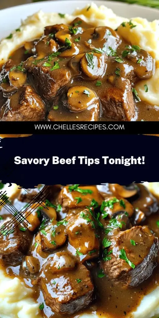 Looking for a quick and delicious family dinner? Try savory beef tips with gravy! This easy-to-make dish features tender beef tips cooked to perfection in a rich gravy that everyone will love. In our blog post, you'll find step-by-step instructions, healthy tips, and creative side dish ideas. Dive into this fantastic recipe and transform your weeknight meals into a savory delight. Click through to explore the full recipe and start cooking today!