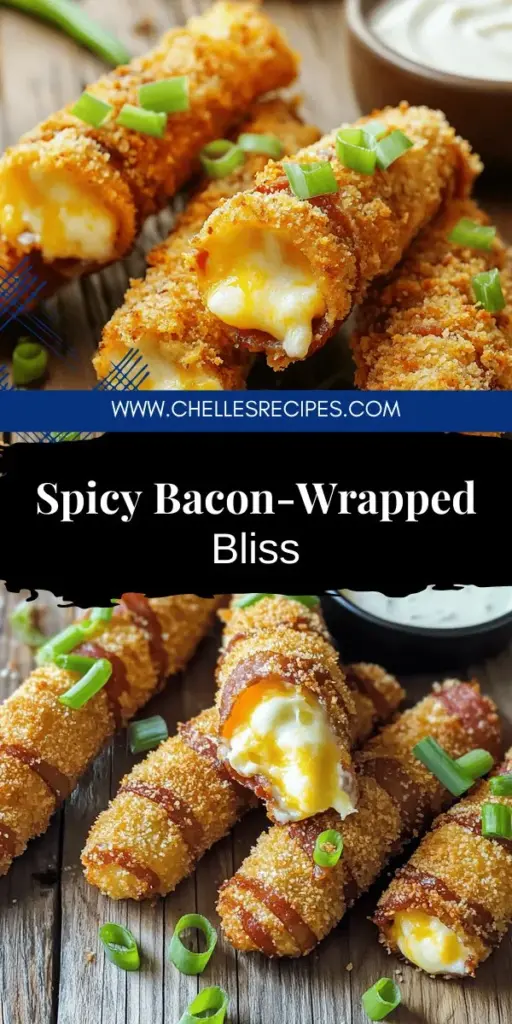 Elevate your snack game with Nashville Hot Bacon-Wrapped Mozzarella Sticks! These spicy, cheesy delights combine gooey mozzarella and crispy bacon, creating a flavor explosion you won't forget. Perfect for parties or a cozy night in, this easy recipe guides you through every step and offers tips to adjust the heat just the way you like it. Click through to discover how to make this irresistible treat and impress your taste buds today!
