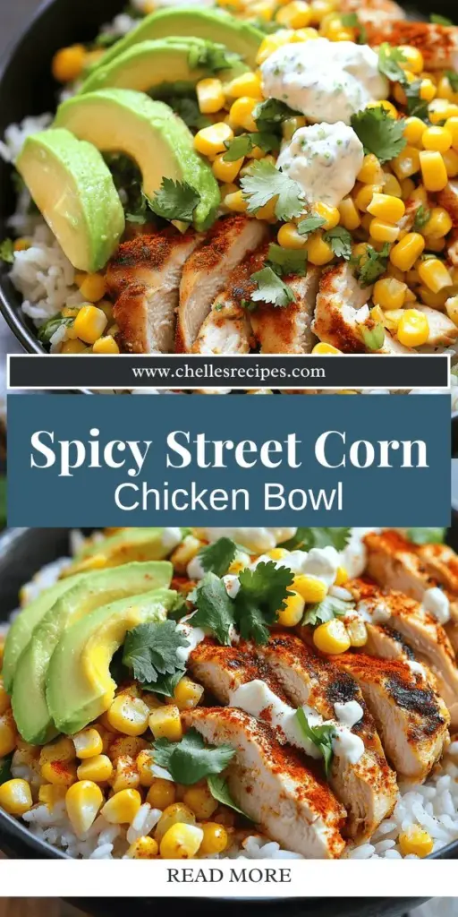 Elevate your dinner plans with this delicious Street Corn Chicken Rice Bowl recipe! Easy to make and bursting with flavors, this dish features juicy chicken, sweet corn, and fluffy jasmine rice. Discover how to prepare each ingredient perfectly, from seasoning chicken to creating a delightful corn topping. Click through for the full recipe and tips to customize your bowl – it's time to impress your taste buds and add variety to your meals!