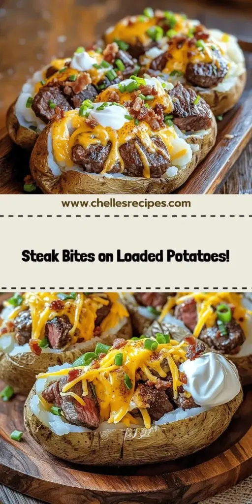 Get ready for a delicious treat with loaded baked potatoes and juicy steak bites! This hearty meal features creamy russet potatoes topped with perfectly cooked steak, melted cheese, sour cream, and crispy bacon. Follow our easy step-by-step guide to learn how to bake the perfect potatoes and sear steak bites for maximum flavor. Click through for full, mouthwatering recipes and tips to customize your dish for any gathering!