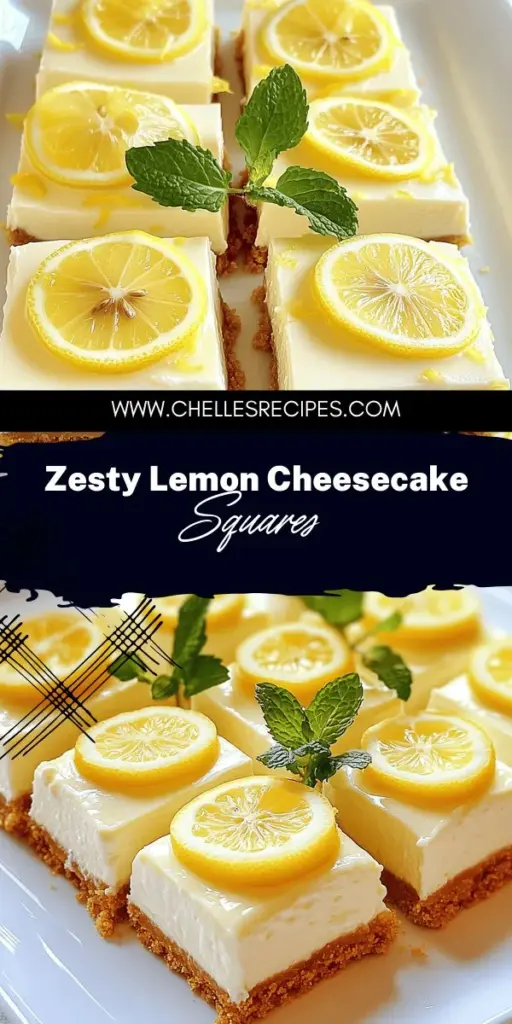 Indulge in the refreshing taste of Lemon Cheesecake Squares with this delicious and easy recipe! Discover how to create the perfect balance of creamy and zesty flavors that everyone will love. Whether you're hosting a summer party or enjoying a cozy night in, these squares are sure to impress. Check out the full recipe now and unlock tips for no-bake options and fun variations to make your desserts truly unique!