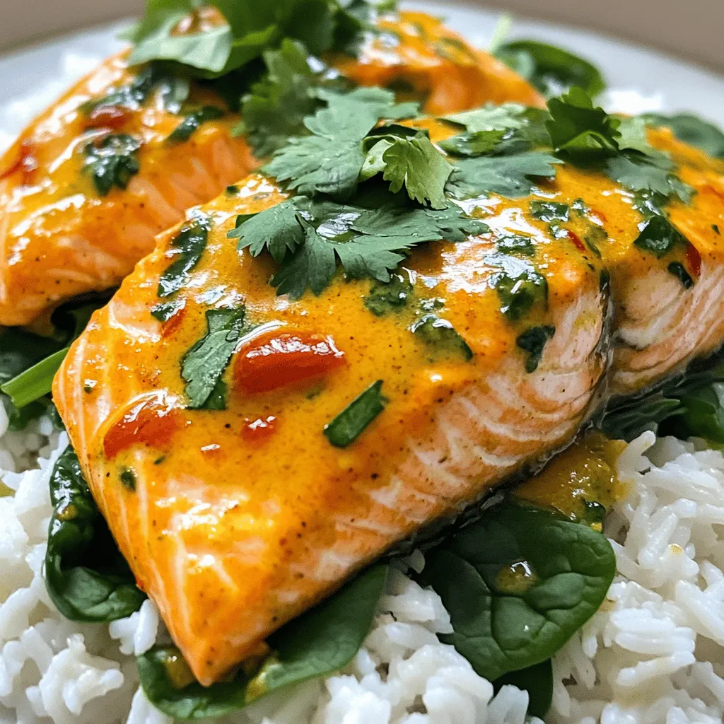 To make Coconut Curry Salmon with Garlic Butter, you need key ingredients. First, you need salmon fillets. I recommend four fillets, each about six ounces. They should be fresh for the best taste.