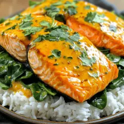 To make Coconut Curry Salmon with Garlic Butter, you need key ingredients. First, you need salmon fillets. I recommend four fillets, each about six ounces. They should be fresh for the best taste.