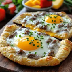 Biscuits and Sausage Gravy Breakfast Pizza Delight