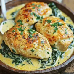 The creamy garlic chicken recipe shines with a few simple ingredients. You need four boneless, skinless chicken breasts. They are easy to cook and very tender. Olive oil adds a nice flavor and helps brown the chicken.