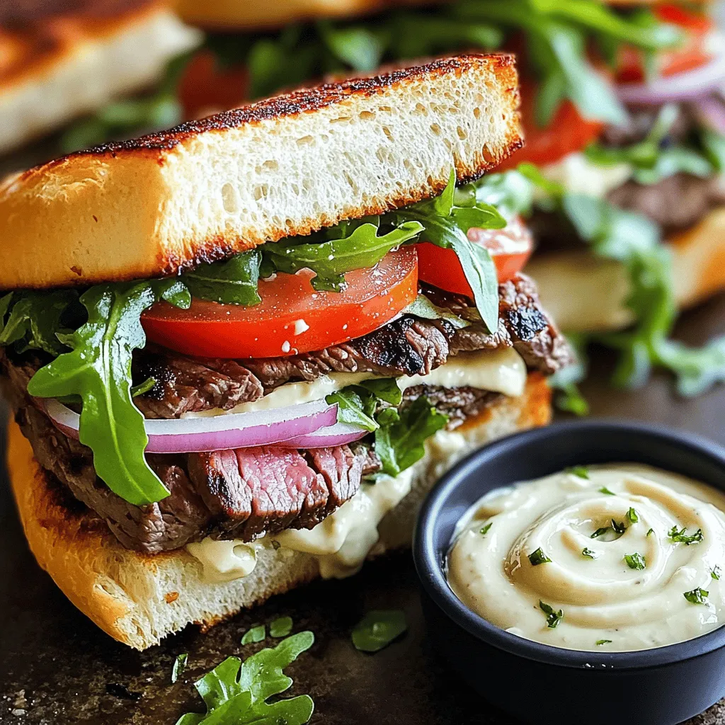 A great steak sandwich starts with quality ingredients. The key is to balance flavors and textures.