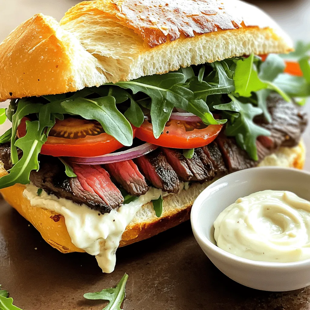 A great steak sandwich starts with quality ingredients. The key is to balance flavors and textures.