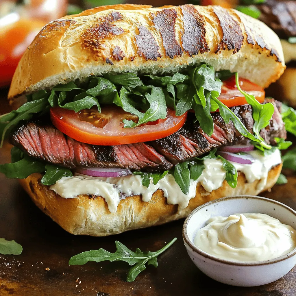 A great steak sandwich starts with quality ingredients. The key is to balance flavors and textures.