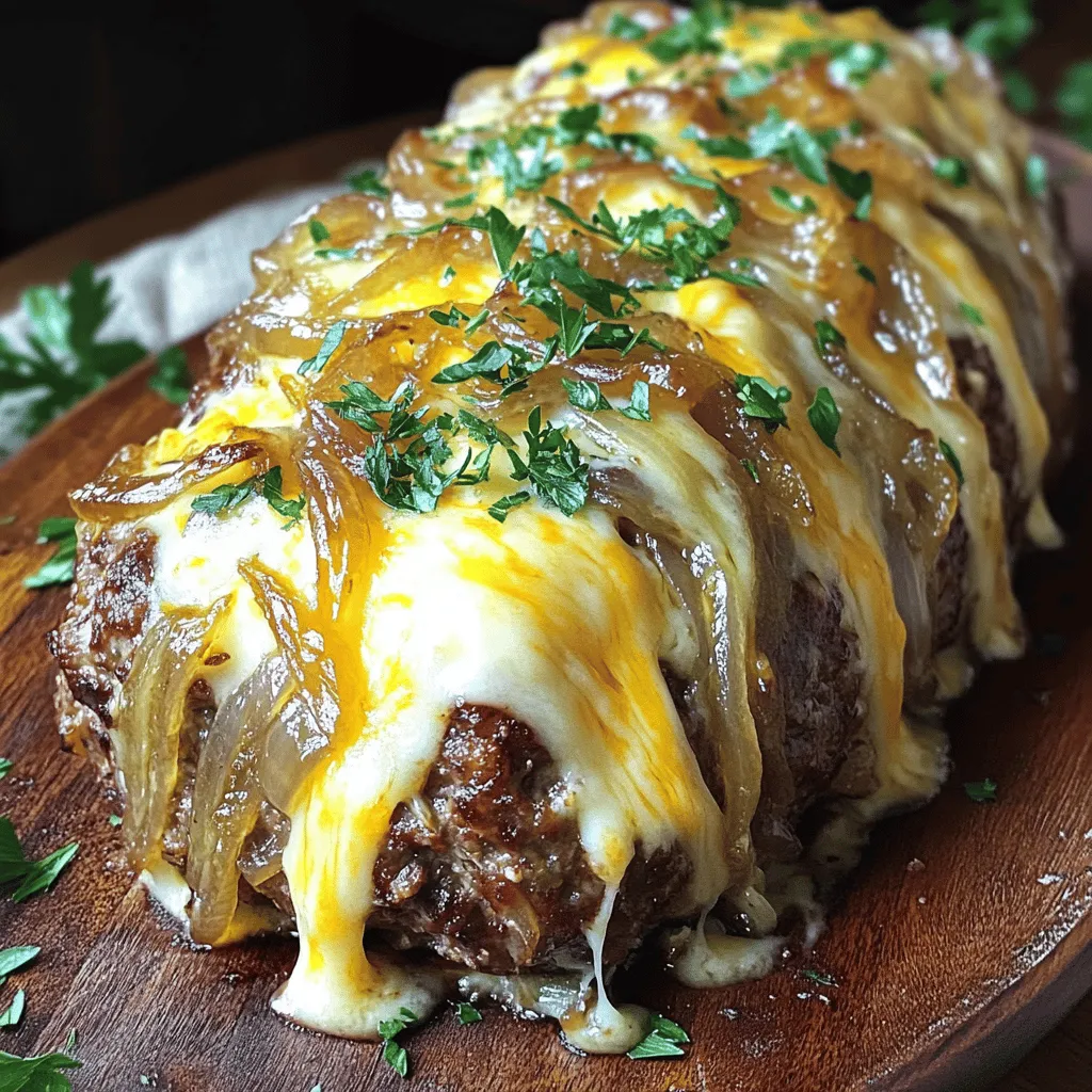 To make a great Crockpot French Onion Meatloaf, you need a few key ingredients. First, start with 1 ½ pounds of ground beef. This gives the meatloaf a solid base. You will also need 1 cup of breadcrumbs to help bind the meat and add texture.