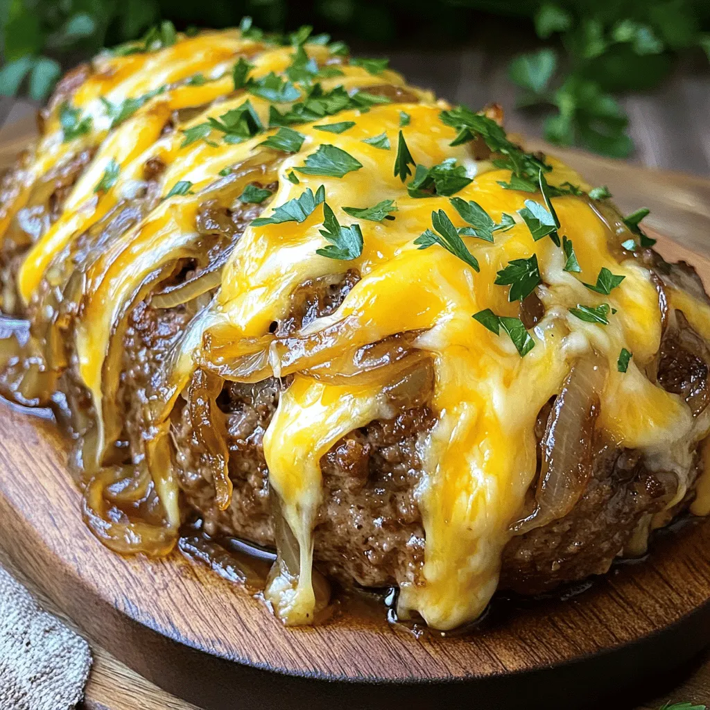 To make a great Crockpot French Onion Meatloaf, you need a few key ingredients. First, start with 1 ½ pounds of ground beef. This gives the meatloaf a solid base. You will also need 1 cup of breadcrumbs to help bind the meat and add texture.