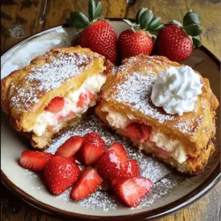Fried strawberry cheesecake sandwiches are a fun twist on dessert. They combine creamy cheesecake with fresh strawberries, all between crispy, golden bread. This dessert stands out because of its rich flavors and delightful textures. The crunch from the fried bread pairs perfectly with the smooth filling.