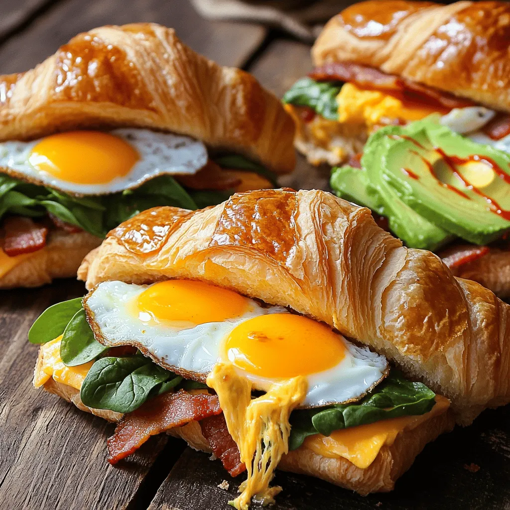 The key to a great croissant sandwich lies in its ingredients. For the best croissant breakfast sandwiches, you need high-quality croissants. I recommend using large, buttery croissants. Their flaky texture adds a nice touch.