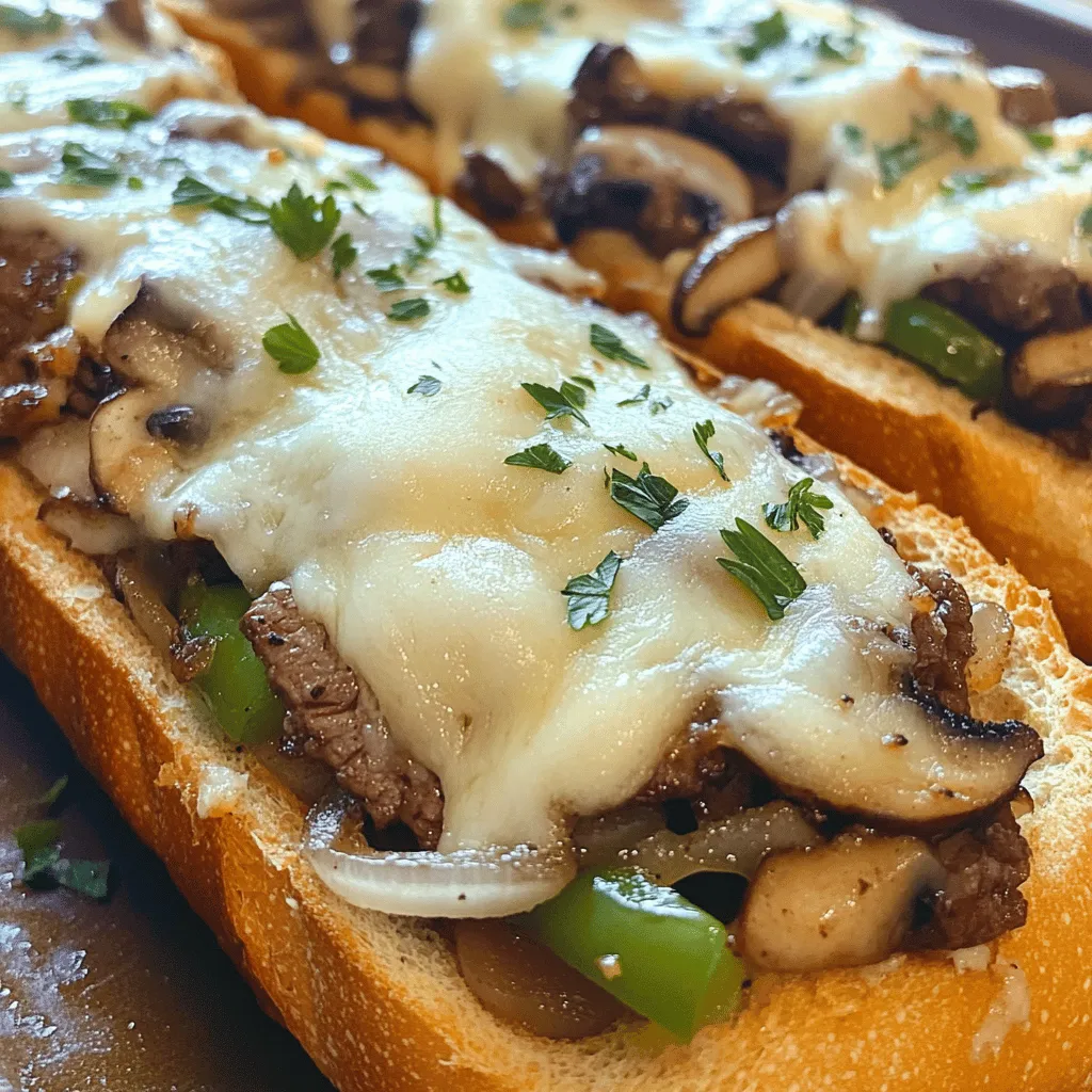 To make the best philly cheesesteak cheesy bread, you need fresh and tasty ingredients. Start with a large French baguette. This bread has the right texture for holding up the filling. You will also need 8 ounces of ribeye steak, thinly sliced. Ribeye gives your dish a rich flavor.