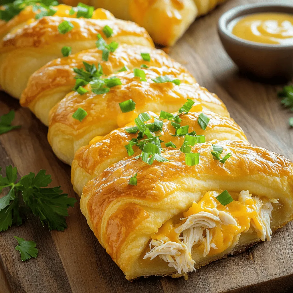 Chicken stuffed crescent rolls are a fun and tasty dish. They combine flaky dough with a savory filling. The filling usually includes chicken, cheese, and spices. This dish is simple to make and perfect for any meal.