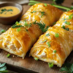 Chicken stuffed crescent rolls are a fun and tasty dish. They combine flaky dough with a savory filling. The filling usually includes chicken, cheese, and spices. This dish is simple to make and perfect for any meal.