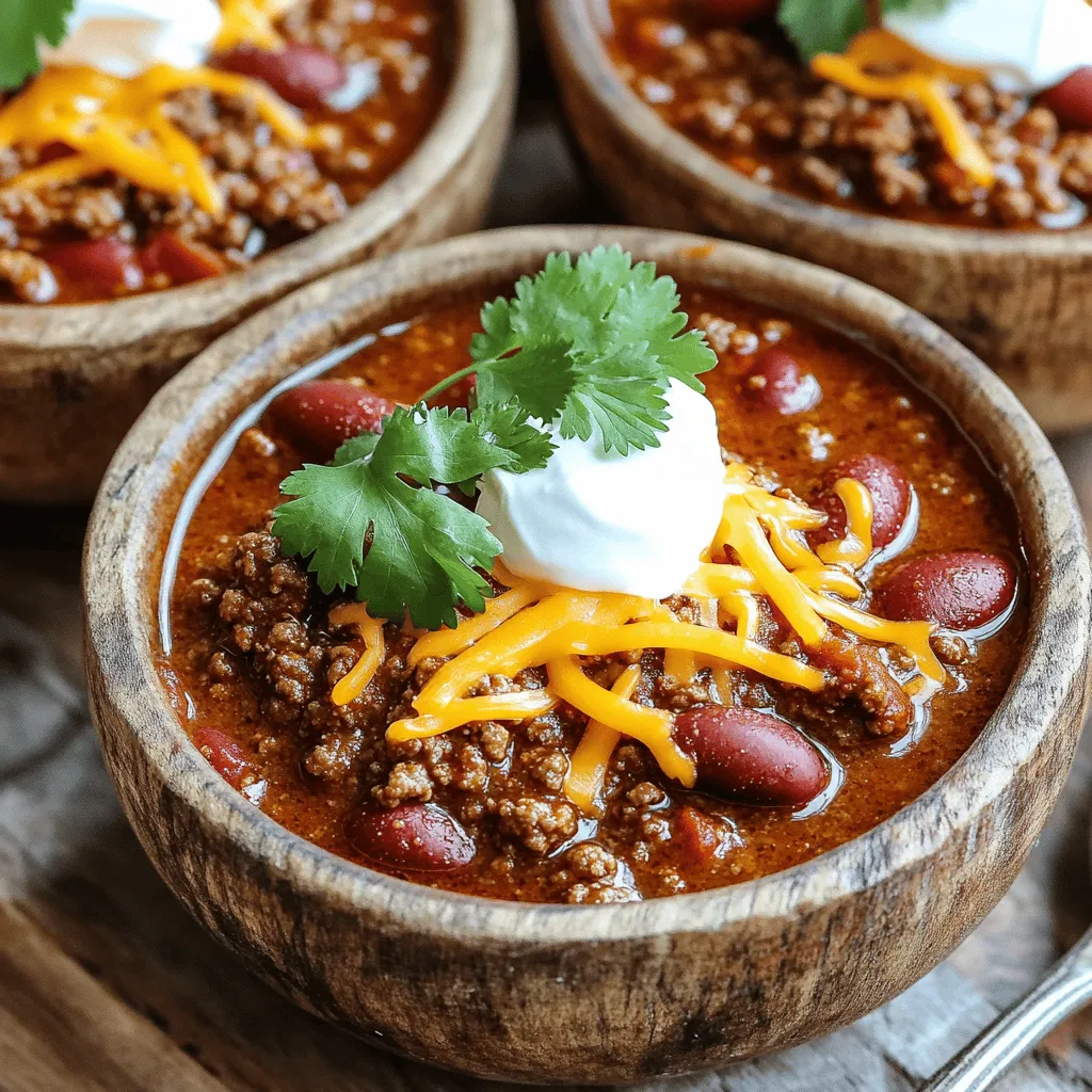 Chili needs some key ingredients to shine. You need ground beef or turkey as the base. This gives your chili a nice, hearty flavor. Next, add a medium onion, diced, to bring sweetness. Two cloves of minced garlic add depth. A bell pepper, diced, brings crunch and color.