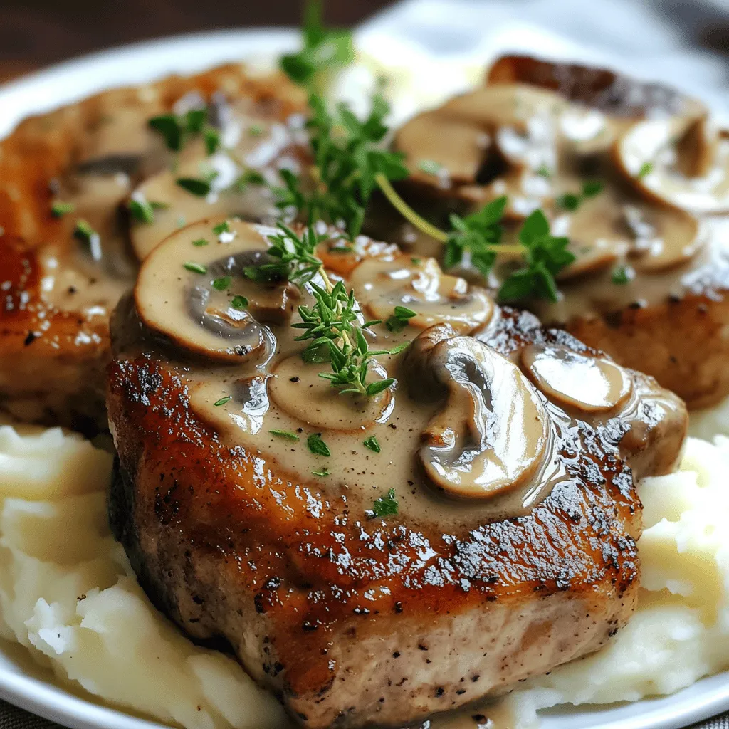 The key to a great garlic pork chops recipe lies in the ingredients. The main players in this dish are fresh and flavorful. You’ll need four bone-in pork chops, about one inch thick. These chops stay juicy and cook evenly.