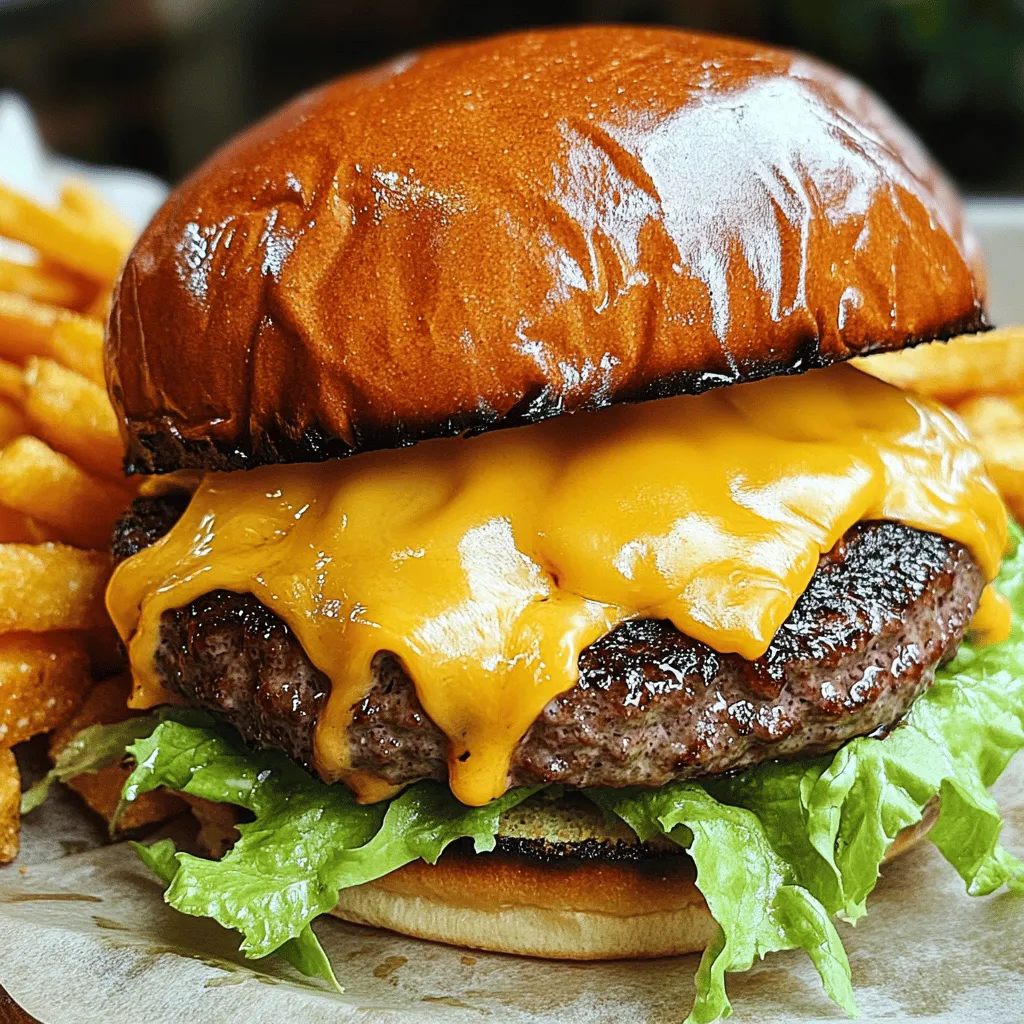 The double cheesy smash burger needs a few key ingredients. First, you need ground beef. I recommend using an 80/20 blend. This mix gives you the best flavor and juiciness. Aim for one pound for two burgers.