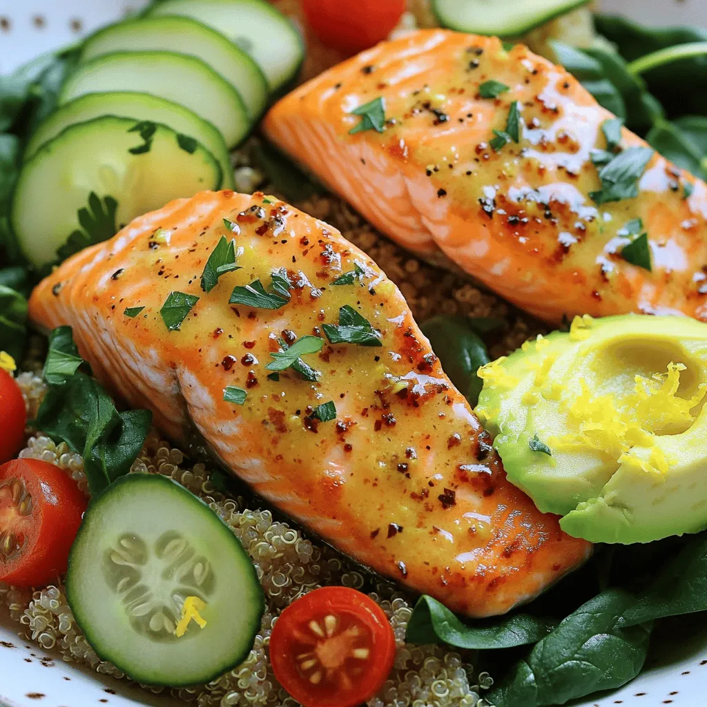 To make the Epic Garlic-Lemon Salmon Power Bowl, you need fresh and simple ingredients. The key to this dish is balance and flavor.