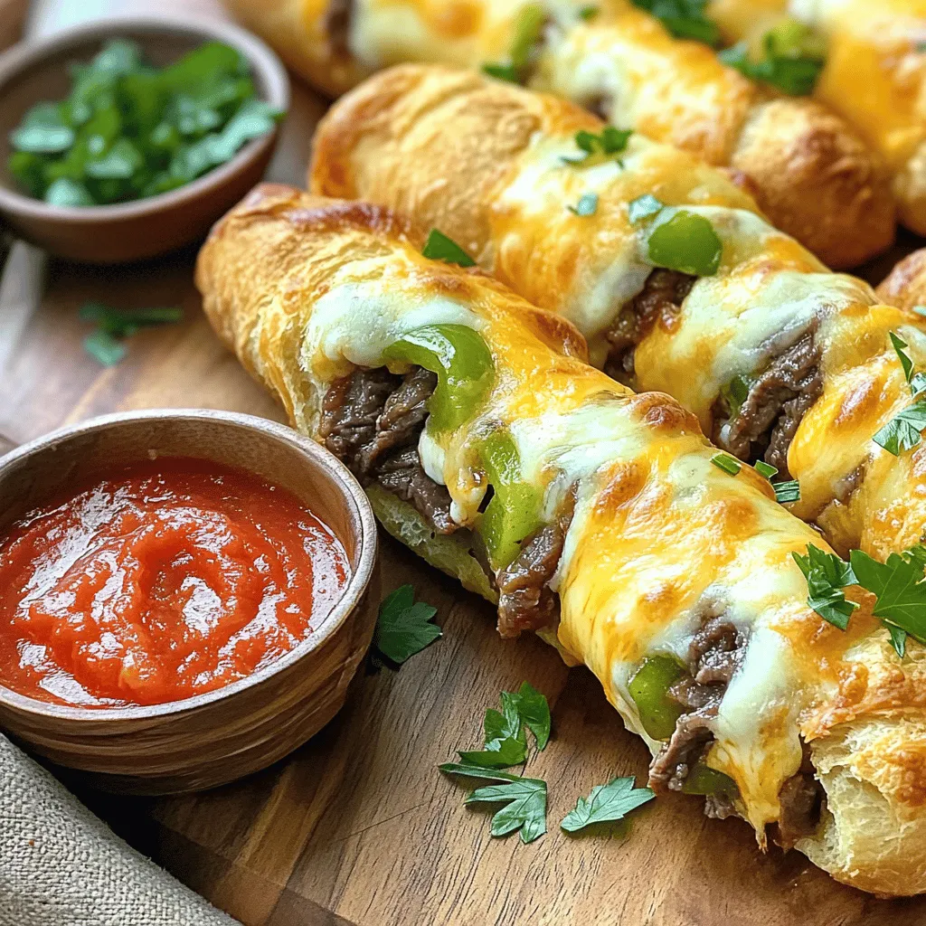 Philly Cheesesteak stuffed cheesy breadsticks bring a fun twist to a classic dish. They combine the rich, savory flavors of a Philly cheesesteak with the gooey goodness of cheesy breadsticks. You might wonder, what makes these breadsticks unique? These breadsticks stand out because they are filled with tender beef, melted cheese, and fresh veggies. Each bite offers a burst of flavor, making them a real treat.