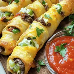 Philly Cheesesteak stuffed cheesy breadsticks bring a fun twist to a classic dish. They combine the rich, savory flavors of a Philly cheesesteak with the gooey goodness of cheesy breadsticks. You might wonder, what makes these breadsticks unique? These breadsticks stand out because they are filled with tender beef, melted cheese, and fresh veggies. Each bite offers a burst of flavor, making them a real treat.