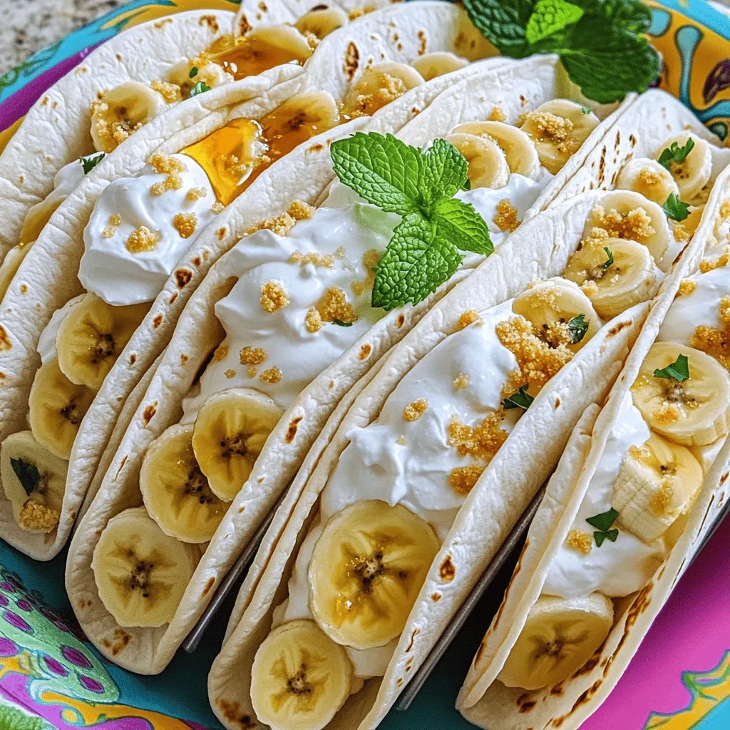 Banana pudding tacos are a fun twist on a classic dessert. They combine creamy vanilla pudding and fresh bananas in a soft tortilla shell. This dessert is sweet, easy to make, and perfect for any occasion.