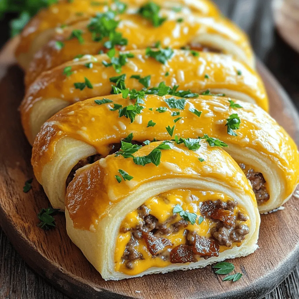 For garlic butter bacon cheeseburger rollups, you need simple and tasty ingredients. Here are the key items:
