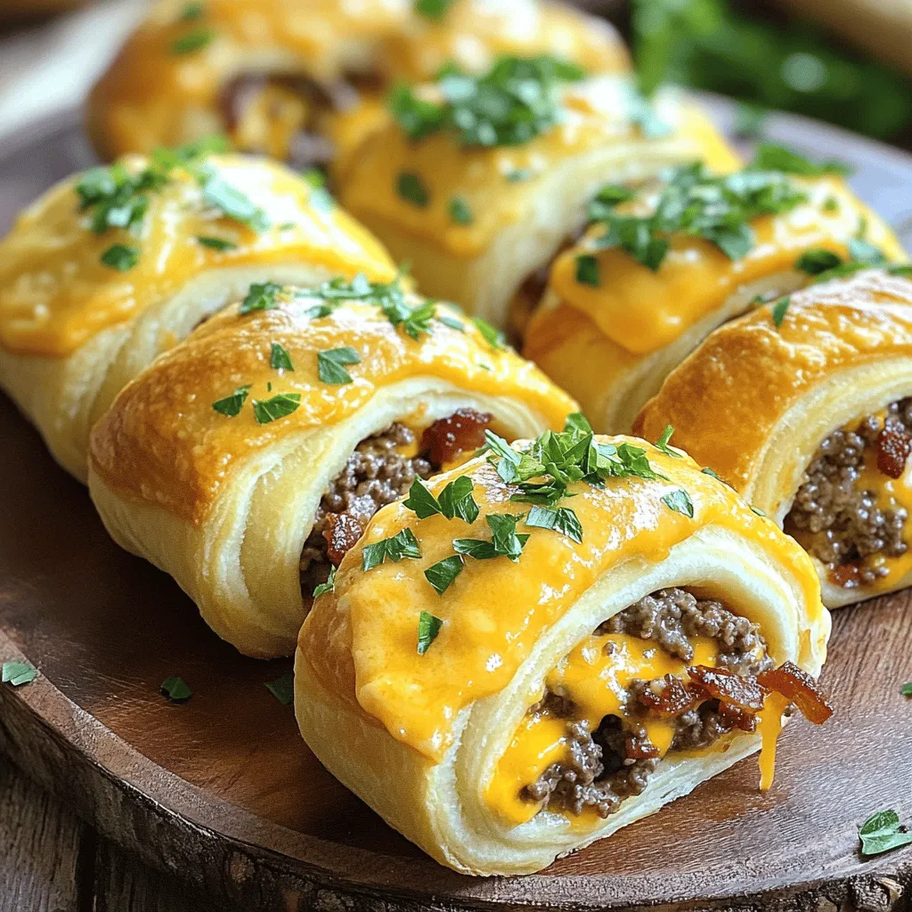 For garlic butter bacon cheeseburger rollups, you need simple and tasty ingredients. Here are the key items: