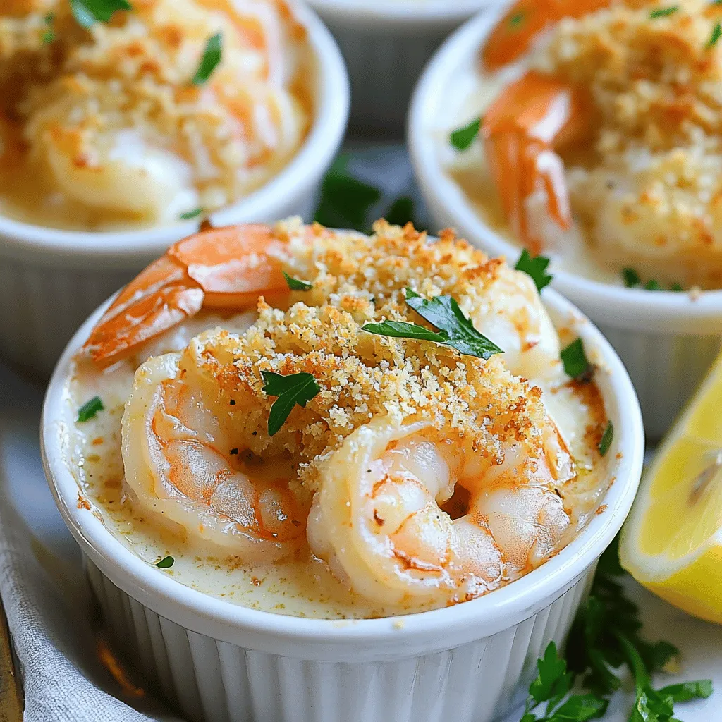 The main ingredients for a shrimp gratin are simple yet flavorful. You need one pound of large shrimp, peeled and deveined. Choose high-quality shrimp for the best taste. Next, you need four cloves of garlic, minced. Garlic brings a rich and aromatic flavor that is hard to beat.