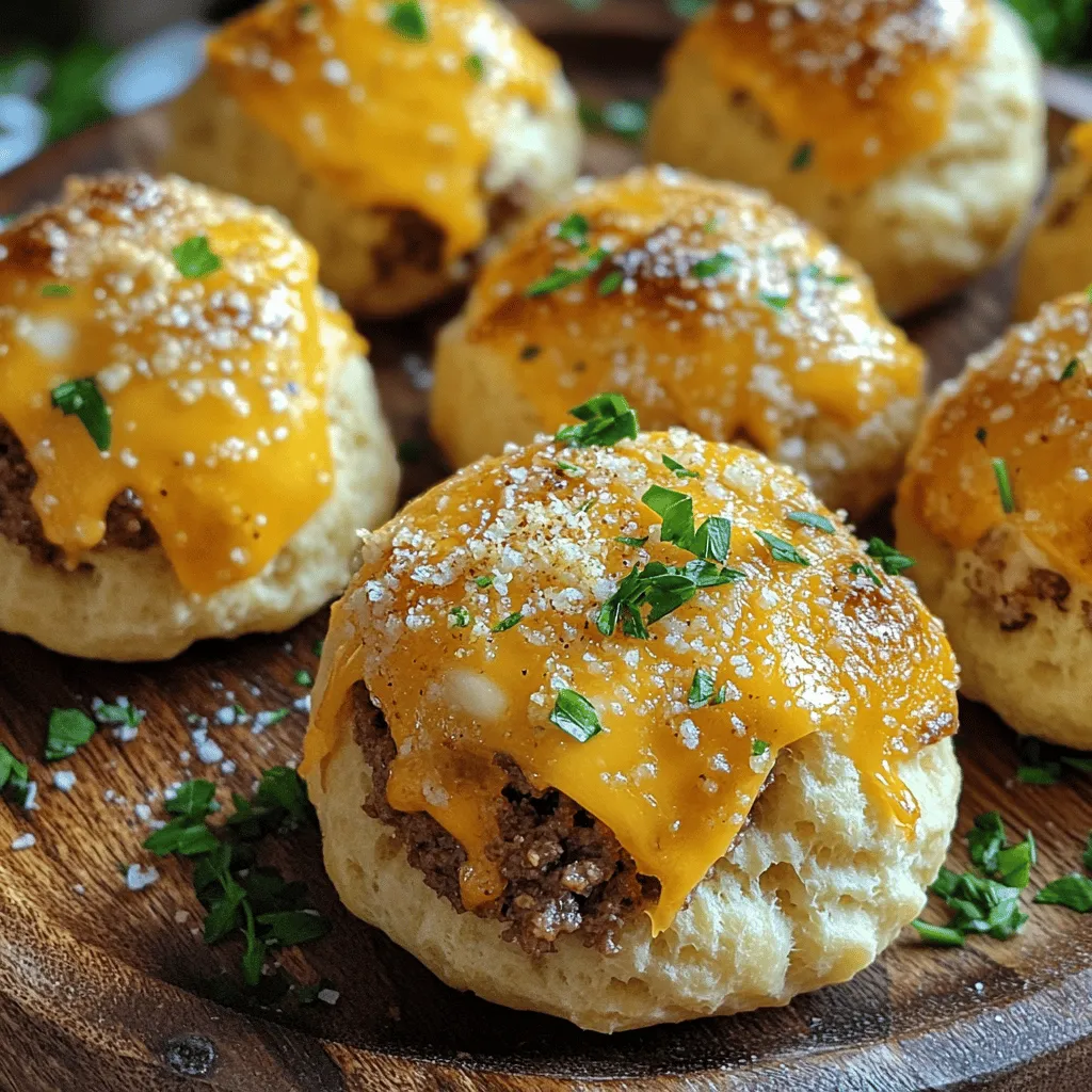 Garlic parmesan cheeseburger bombs are tasty bites that pack a flavor punch. They combine juicy beef, gooey cheese, and savory garlic all wrapped in soft biscuit dough. This snack is perfect for parties or casual get-togethers.