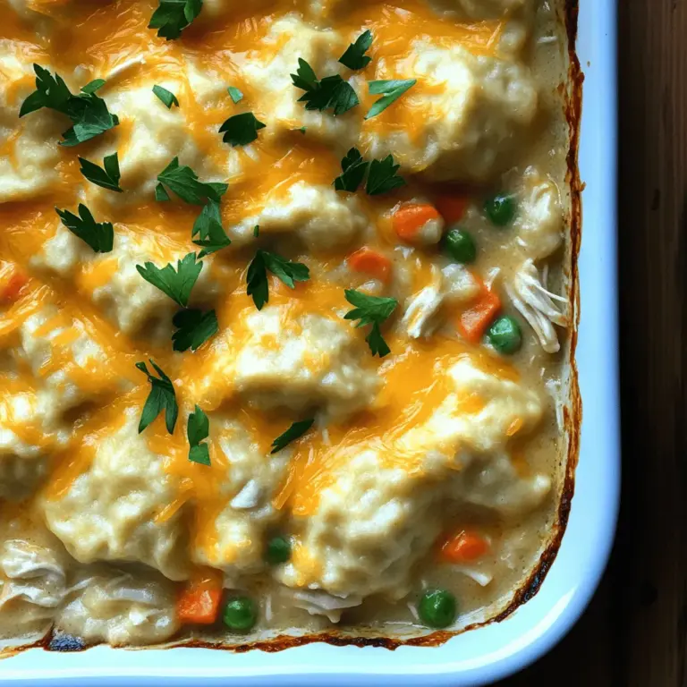 To make a great chicken and dumplings casserole, you need a few key ingredients. First, use two cups of cooked chicken. I prefer shredded chicken for a nice texture. You can use rotisserie chicken or boil your own.