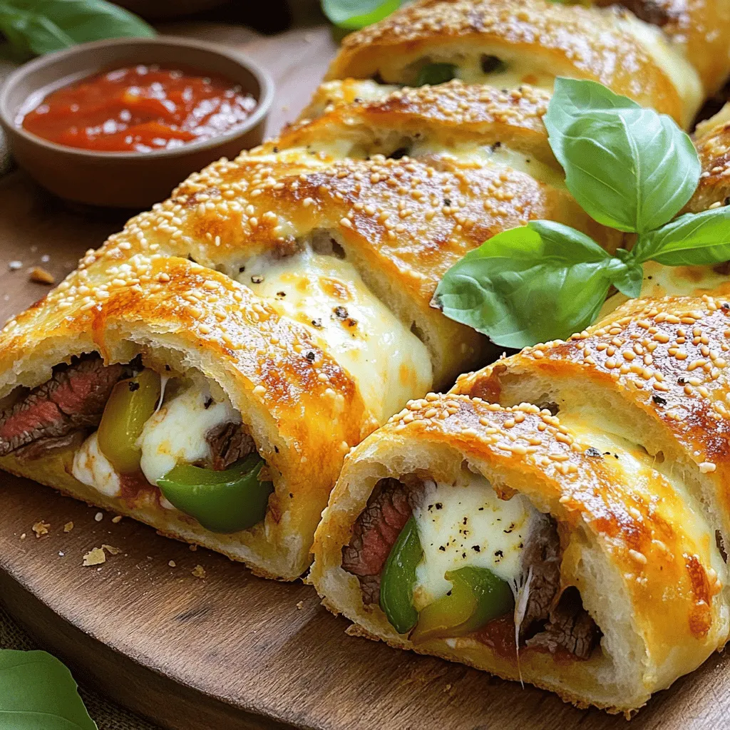 For a great mozzarella cheesesteak stromboli recipe, you need a few key ingredients. First, start with 1 pound of pizza dough. You can buy this or make it at home. Next, you will need 1 pound of ribeye steak. Slice it thin for best results.