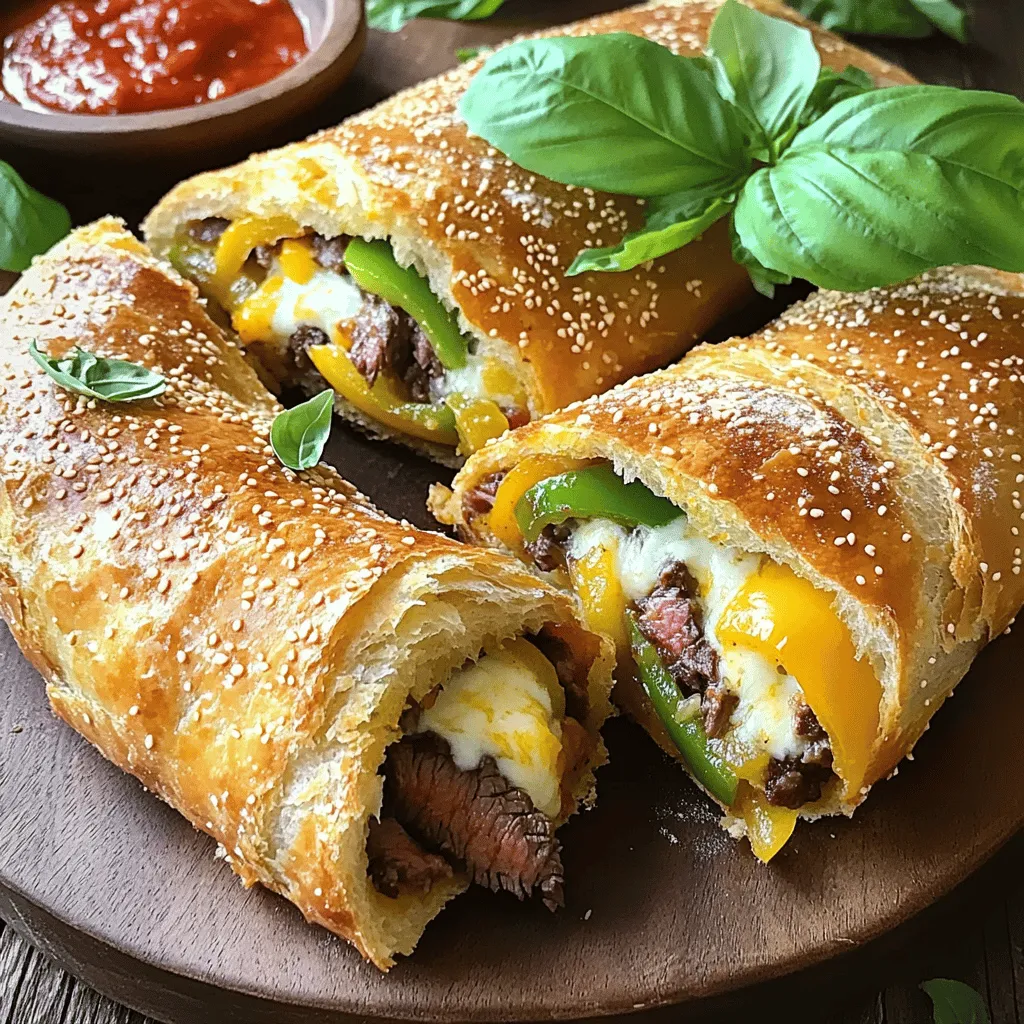 For a great mozzarella cheesesteak stromboli recipe, you need a few key ingredients. First, start with 1 pound of pizza dough. You can buy this or make it at home. Next, you will need 1 pound of ribeye steak. Slice it thin for best results.