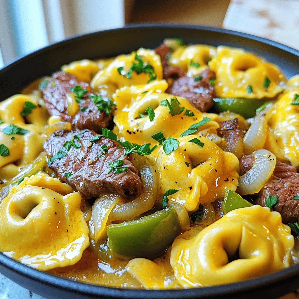 The main stars of this dish are the rich provolone sauce and cheese tortellini.