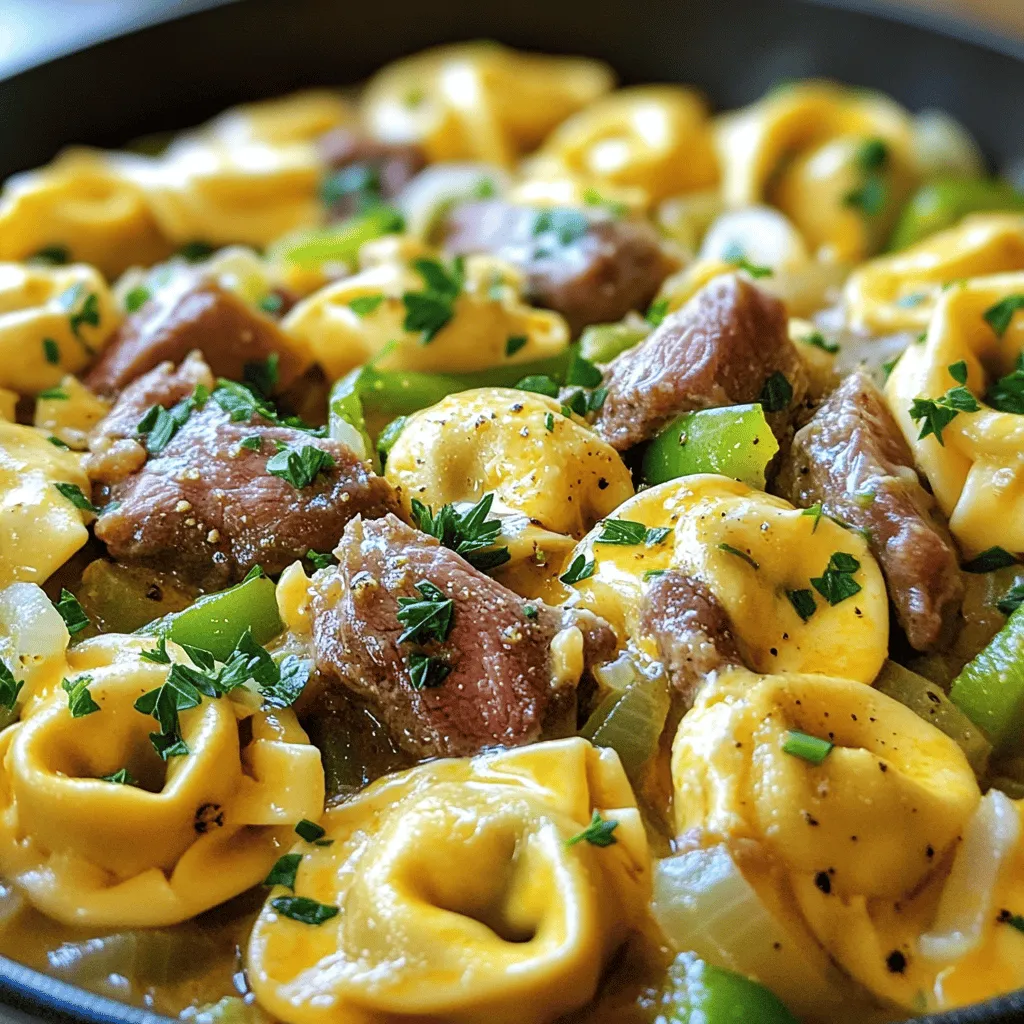 The main stars of this dish are the rich provolone sauce and cheese tortellini.