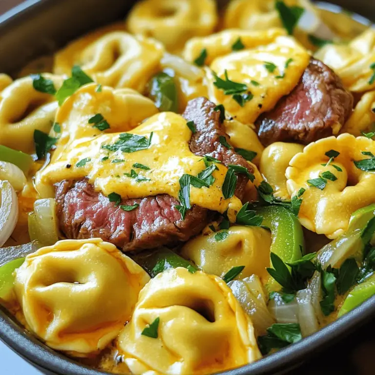 The main stars of this dish are the rich provolone sauce and cheese tortellini.