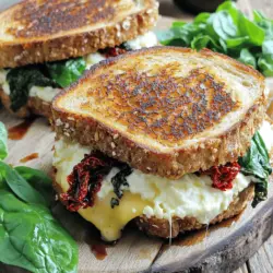 For this Sun-Dried Tomato, Spinach, and Ricotta Grilled Cheese, you need a few tasty items. This recipe brings bold flavors and creamy textures together. Here’s the list of ingredients you will need: