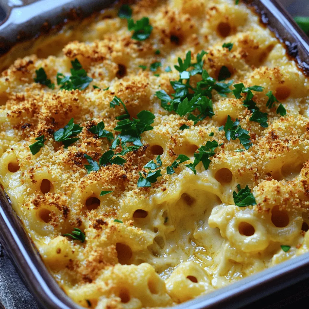 The key ingredients for Guinness and Irish Cheddar Mac & Cheese are simple yet rich. First, use 8 ounces of elbow macaroni. This pasta shape holds the cheese sauce well. Next, you'll need 2 cups of whole milk and 1 cup of Guinness stout. The stout adds depth to the dish.