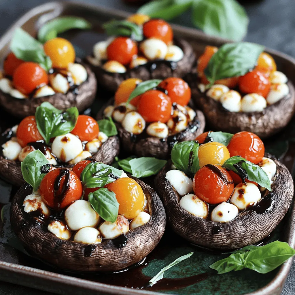 When making Caprese stuffed Portobello mushrooms, you need fresh and tasty ingredients. Here’s what you’ll need for this delightful dish: