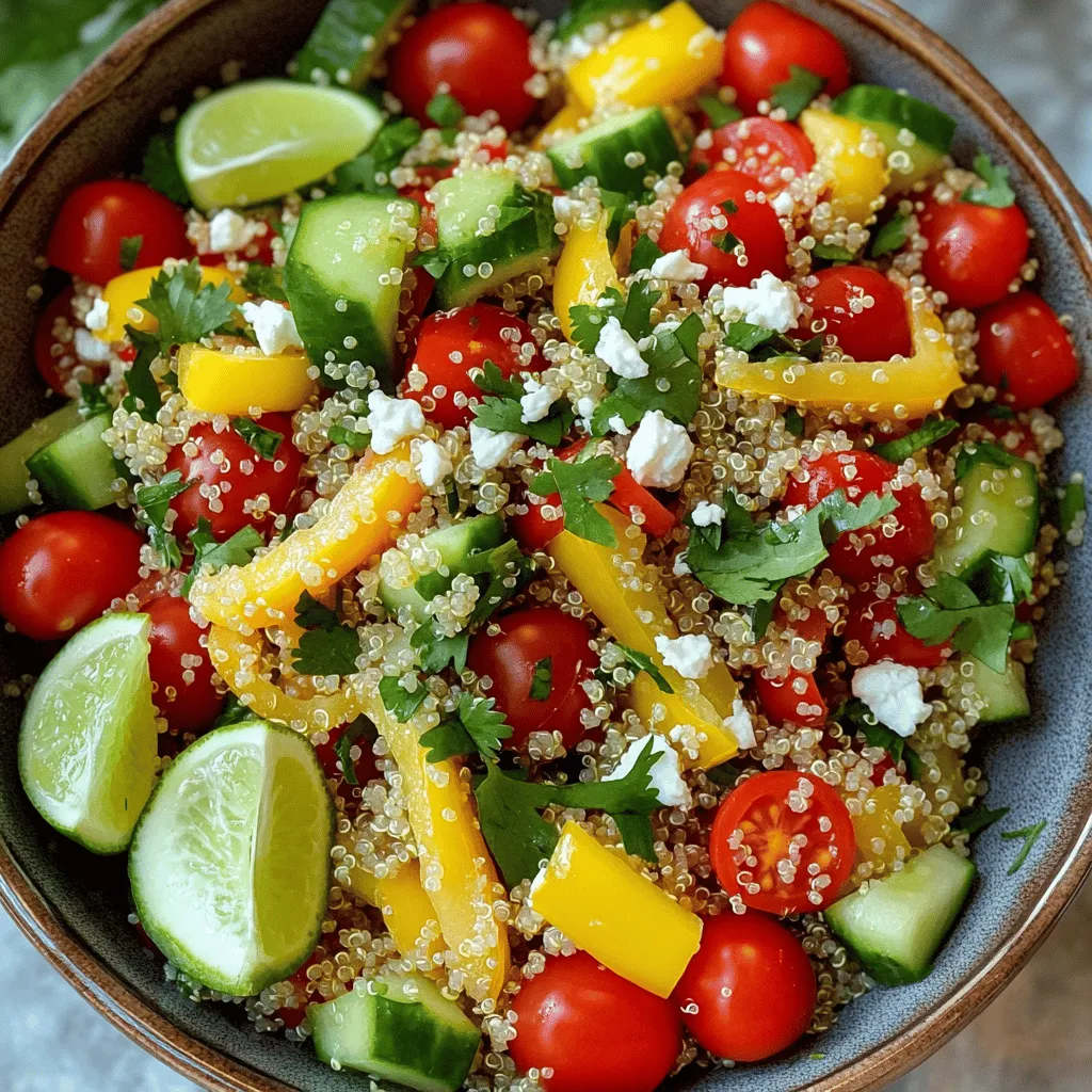 A delicious quinoa salad starts with healthy quinoa salad ingredients. Quinoa is a grain packed with protein and fiber. It cooks quickly and absorbs flavors well.