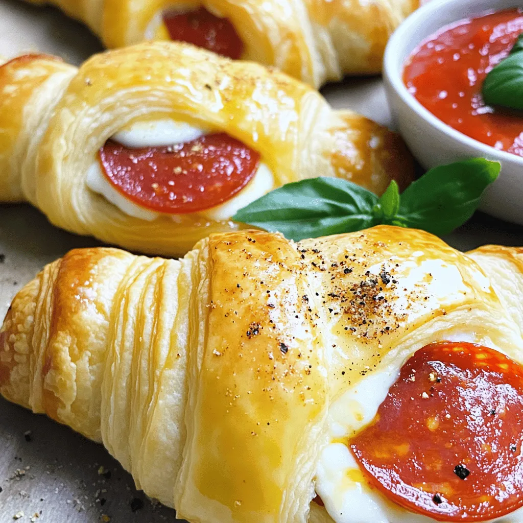 Gather these simple ingredients for Easy Pepperoni Mozzarella Croissant Rolls. They come together quickly for a tasty treat.