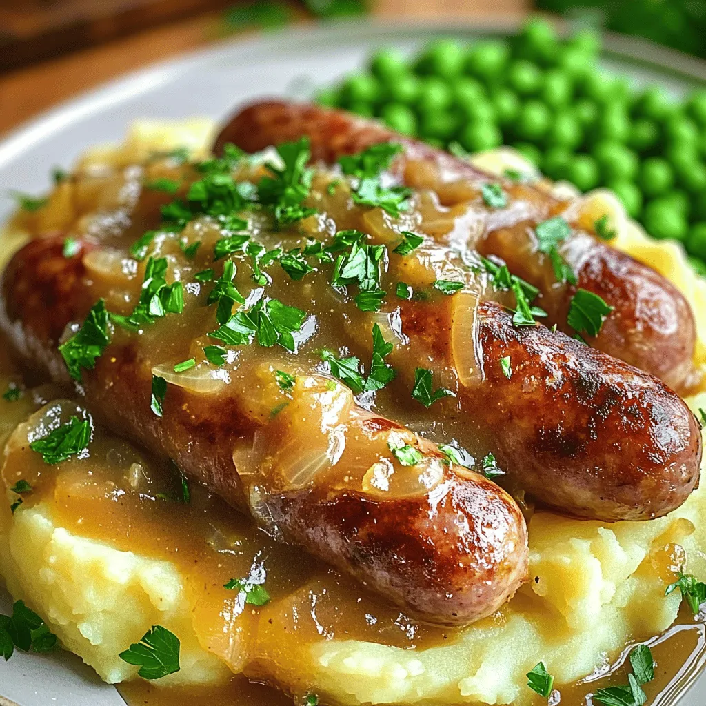 - 4 high-quality pork sausages (or chicken sausages for a lighter option) - 1 lb (450g) Yukon gold potatoes, peeled and cubed - 1 cup whole milk - 4 tablespoons unsalted butter