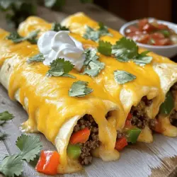 - 1 lb ground beef - 1 cup shredded cheese (cheddar or a blend) - 1 cup bell pepper, diced (any color) - 1 small onion, diced - 2 cloves garlic, minced - 1 tablespoon taco seasoning - 1 tablespoon olive oil - 4 large tortillas (flour or whole wheat)