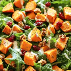 This creamy sweet potato salad is packed with flavor and nutrients. You start by cooking the sweet potatoes. Boil them in salted water for about 10-12 minutes. You want them soft, but not mushy. After draining, let them cool.