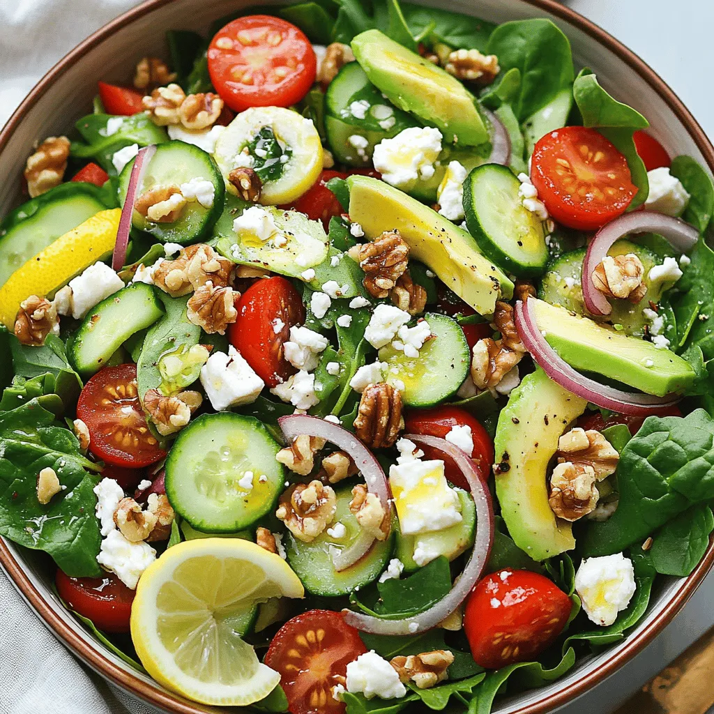 A green salad is a great way to eat fresh and healthy. It’s full of colors and flavors. I love using mixed greens like spinach, arugula, and romaine. They add a nice crunch. You can also use cherry tomatoes for a sweet touch. Diced cucumber gives a cool feel. Thin slices of red bell pepper add a pop of color.