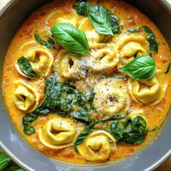 To make a great Tuscan tortellini recipe, you need some key ingredients. Start with 12 ounces of cheese tortellini. This gives your dish a rich and creamy base. Next, grab 2 tablespoons of olive oil. This oil adds flavor and helps with cooking.