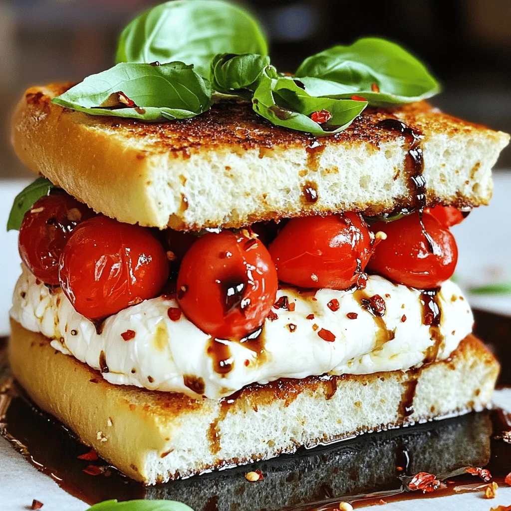 - 2 fresh ciabatta rolls - 1 ball of burrata cheese - 1 cup cherry tomatoes, halved