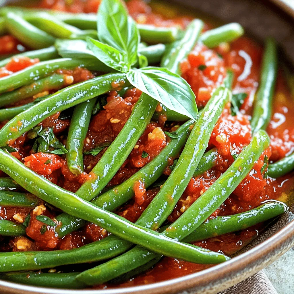 The main ingredients for green beans in tomato sauce are simple yet flavorful. You need fresh green beans, crushed tomatoes, onions, garlic, and olive oil. Fresh green beans work best in this recipe. They give a crisp texture and bright taste. You can use frozen if fresh is not available. Canned beans may lack flavor and crunch.